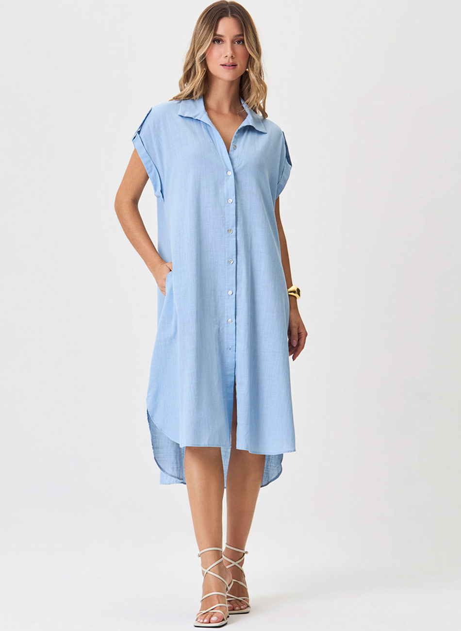 Chemise Midi Baby Blue Flor de Lis - Foto 3