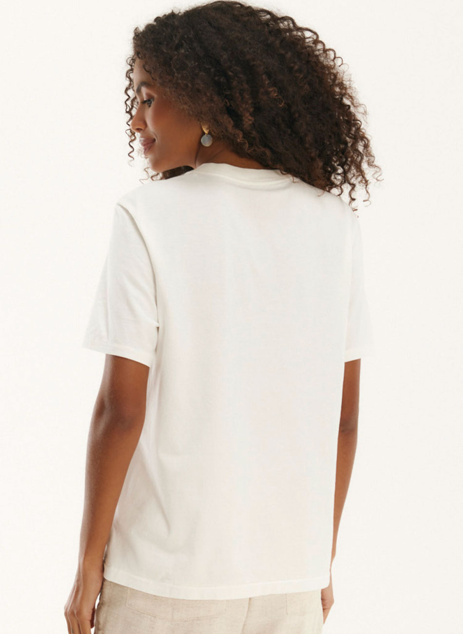 T-shirt Off White Estampa Paz Canto - Foto 2