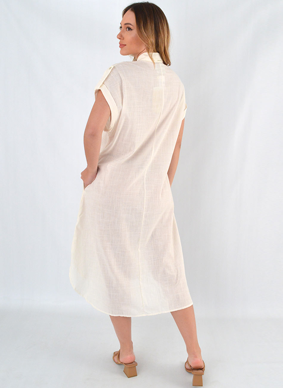 Chemise Midi Off White Flor de Lis - Foto 4