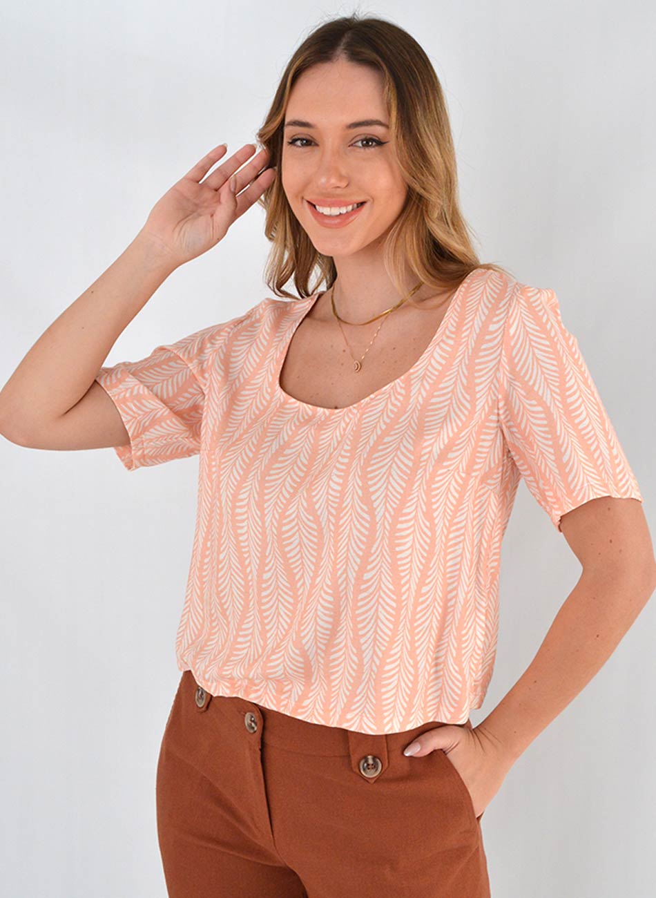 Blusa Estampa Brisa Pessgo Flor de Lis - Foto 1