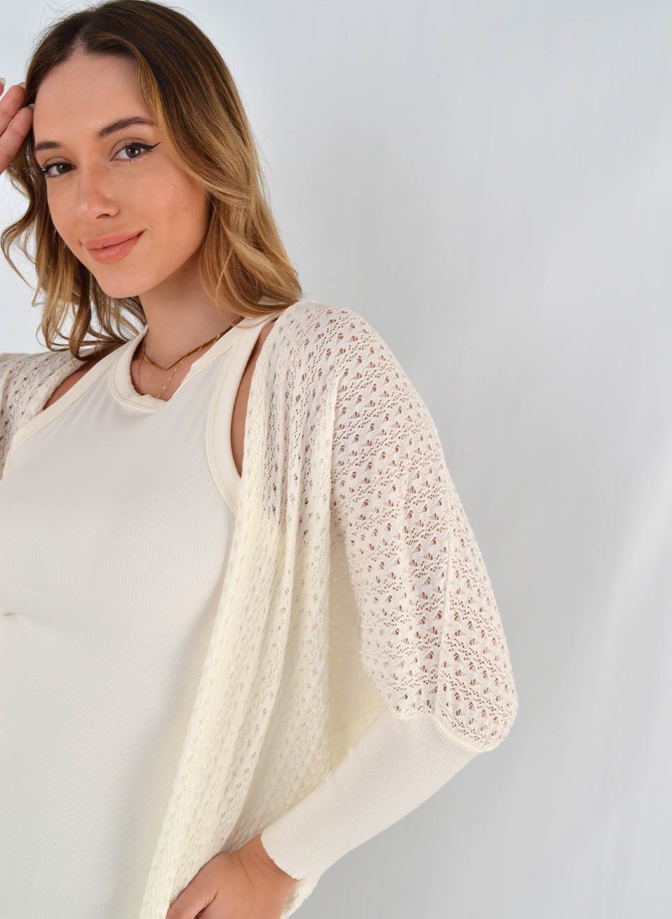 Cardigan Tricot Vero Degli Uffizzi Off White - Foto 2