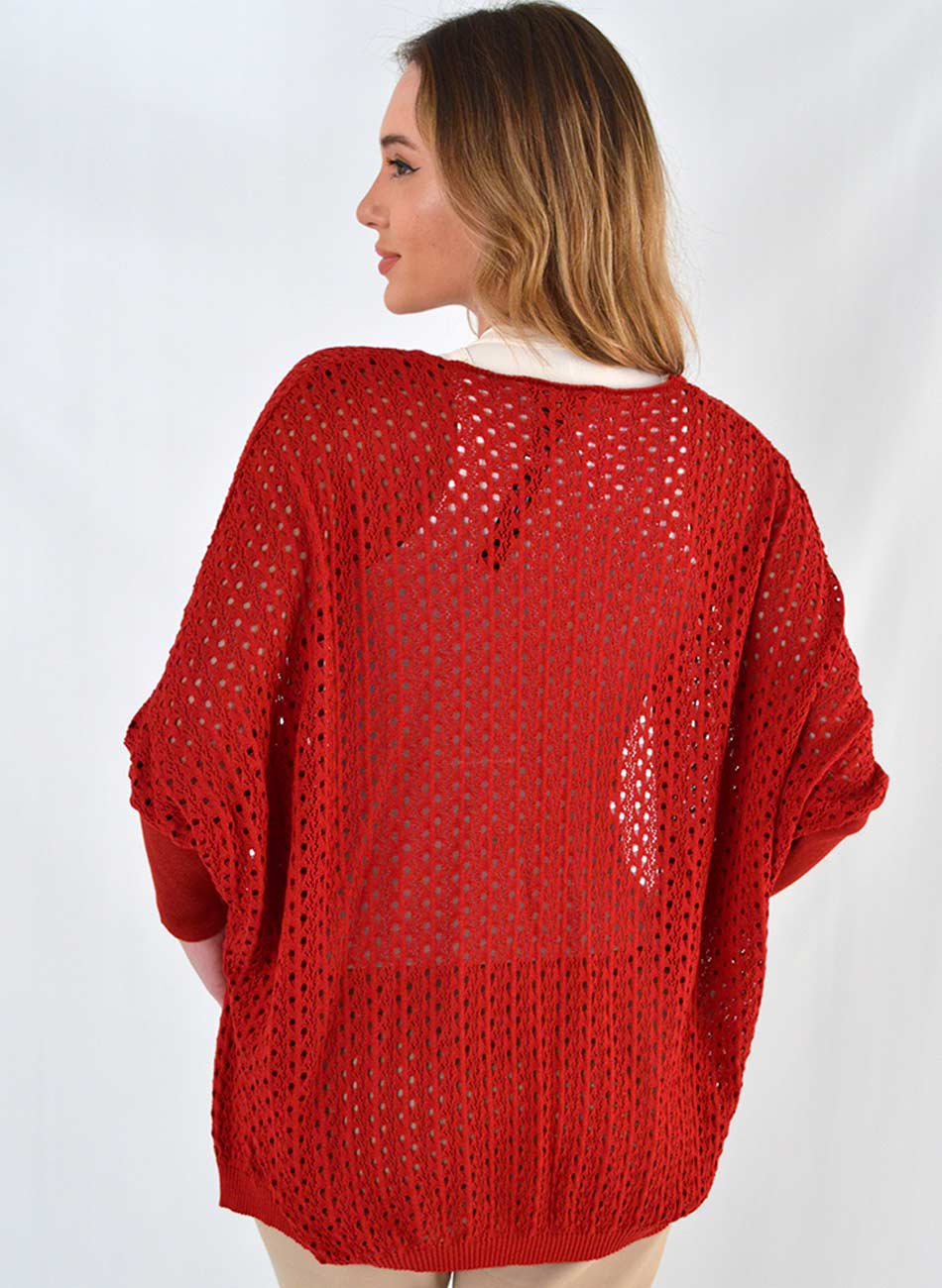 Cardigan Tricot Vero Degli Uffizzi Vermelho - Foto 2