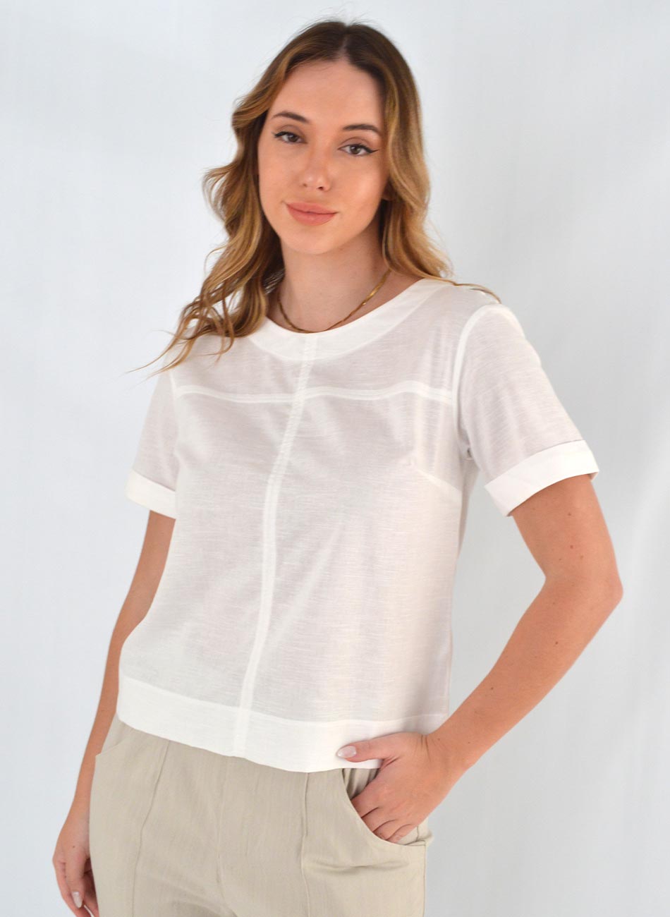 Blusa Gatos e Atos Costas em Viscolyra Off White - Foto 1