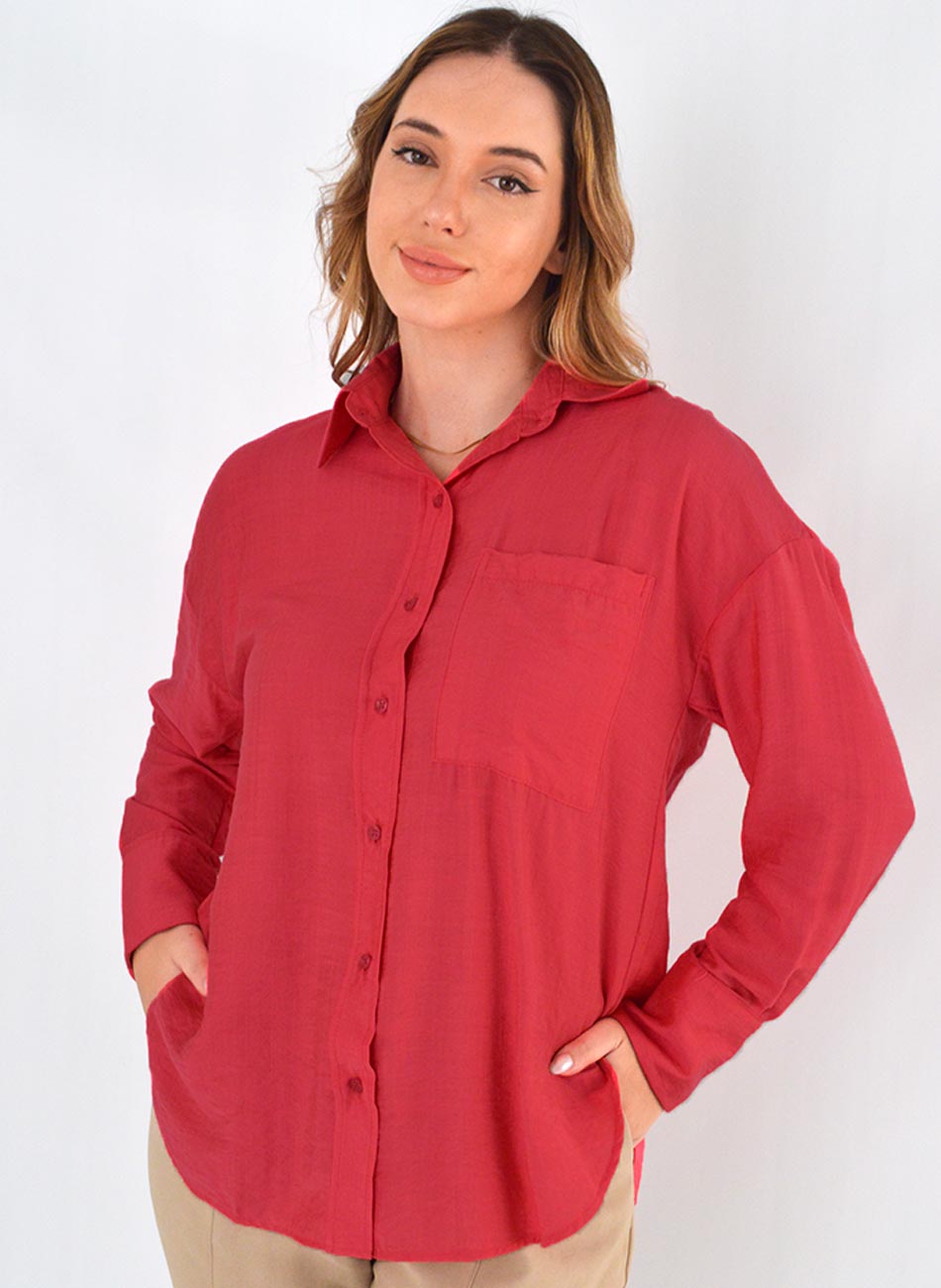 Camisa Viscose Rosa Flor de Lis - Foto 1