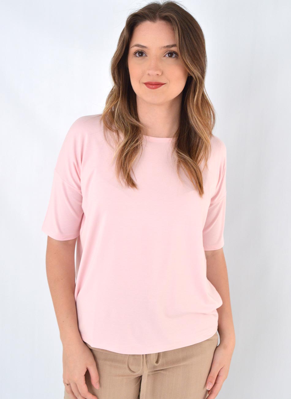 Blusa Viscolycra Rosa Delamo - Foto 1