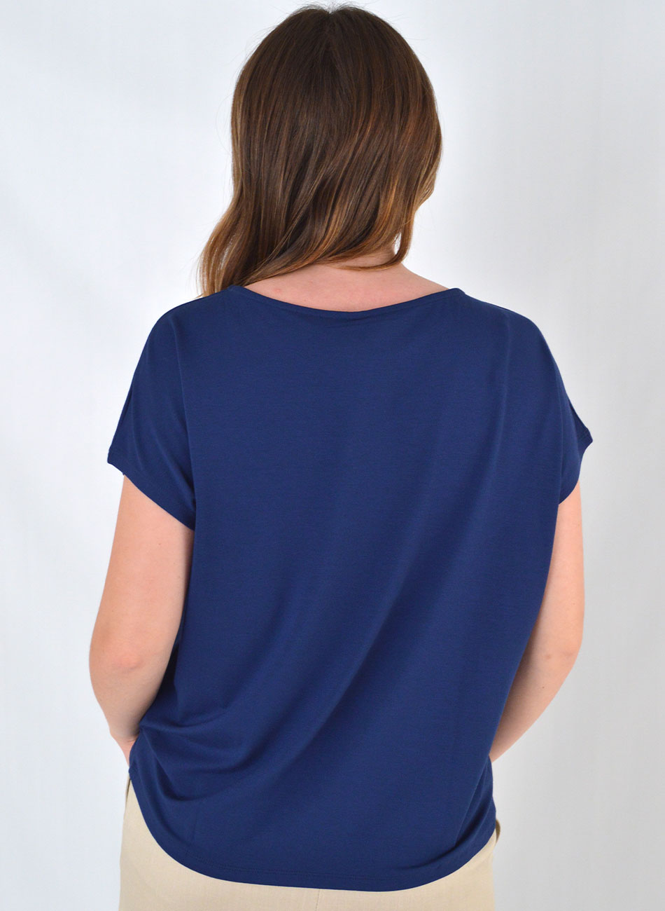 Blusa Viscolycra Marinho Delamo - Foto 2