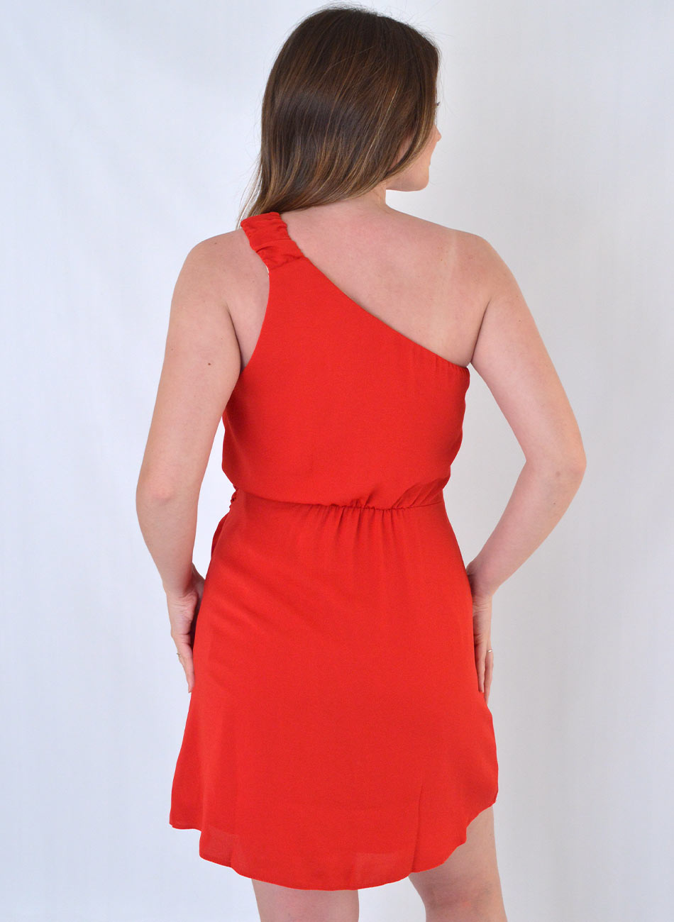 Vestido Curto Crepe de Twill Vermelho Donna Ritz - Foto 3