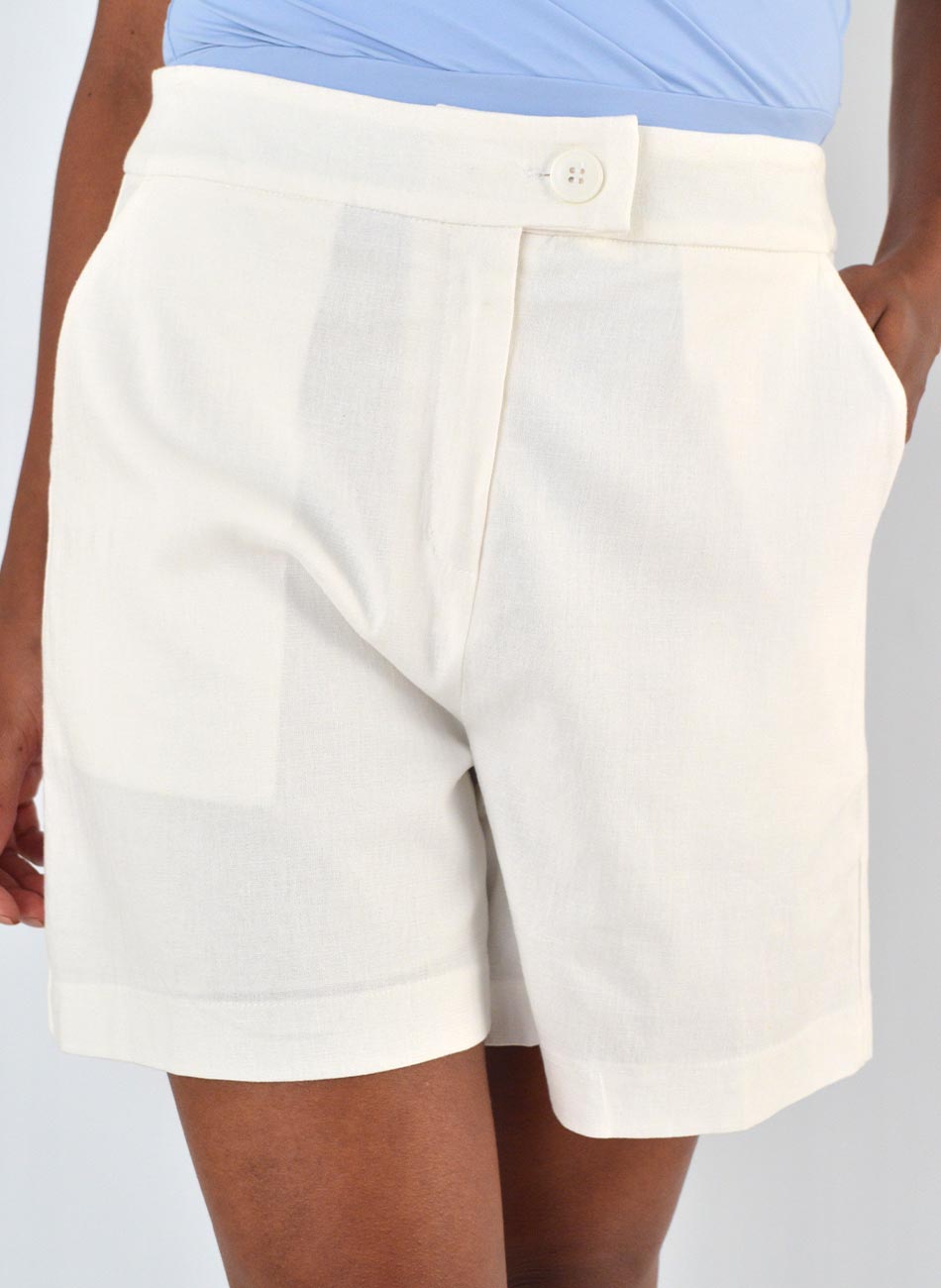 Shorts Viscolinho Off White Loderro - Foto 2