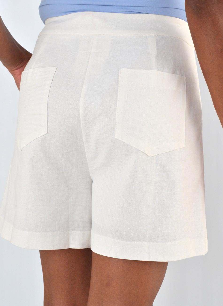 Shorts Viscolinho Off White Loderro - Foto 3