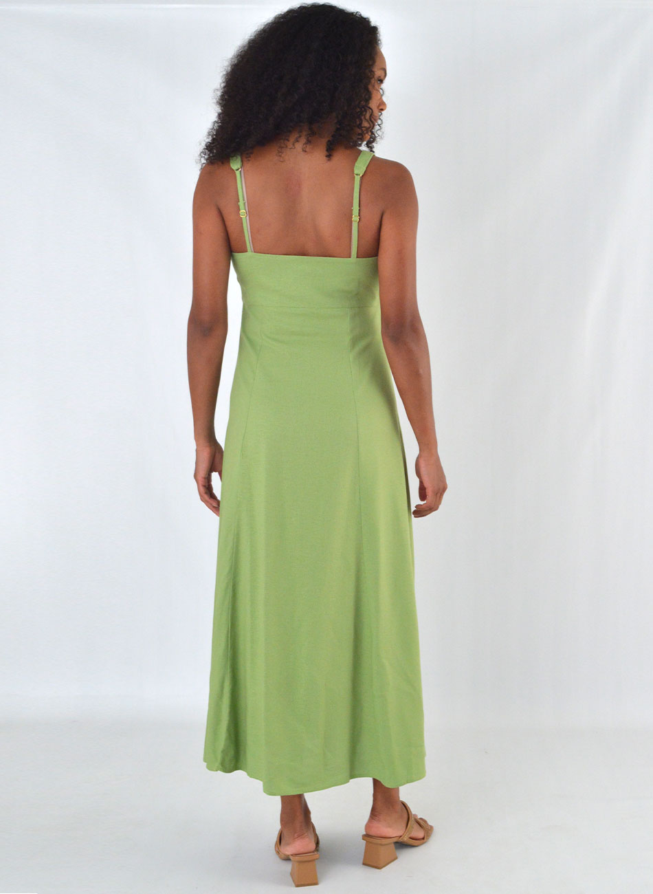 Vestido Midi Viscolinho Verde Loderro - Foto 4