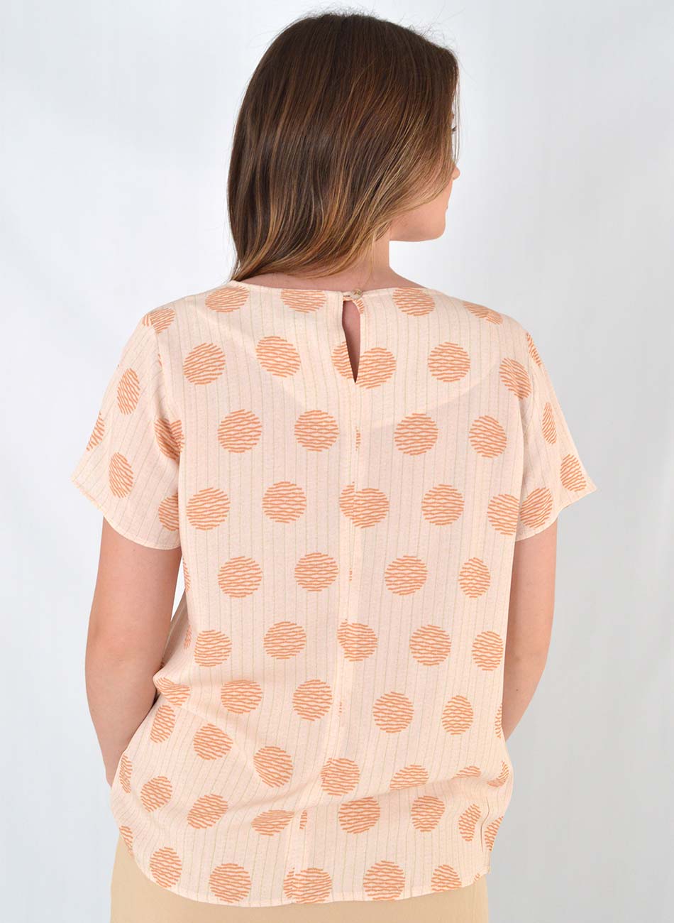 Blusa Manga Curta Estampada Laranja Citt - Foto 3