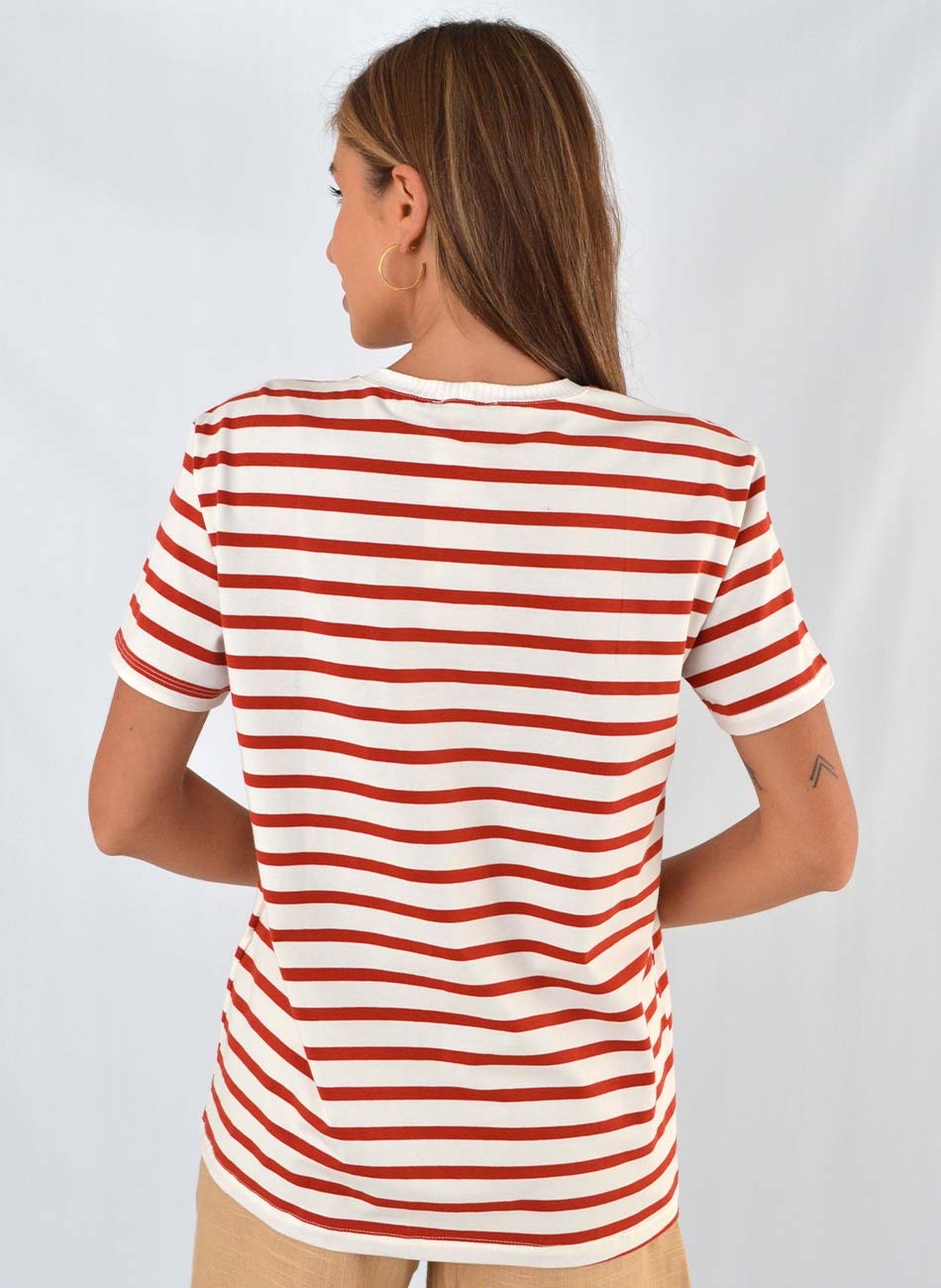 Blusa Listrada Vermelha Coqueta - Foto 3