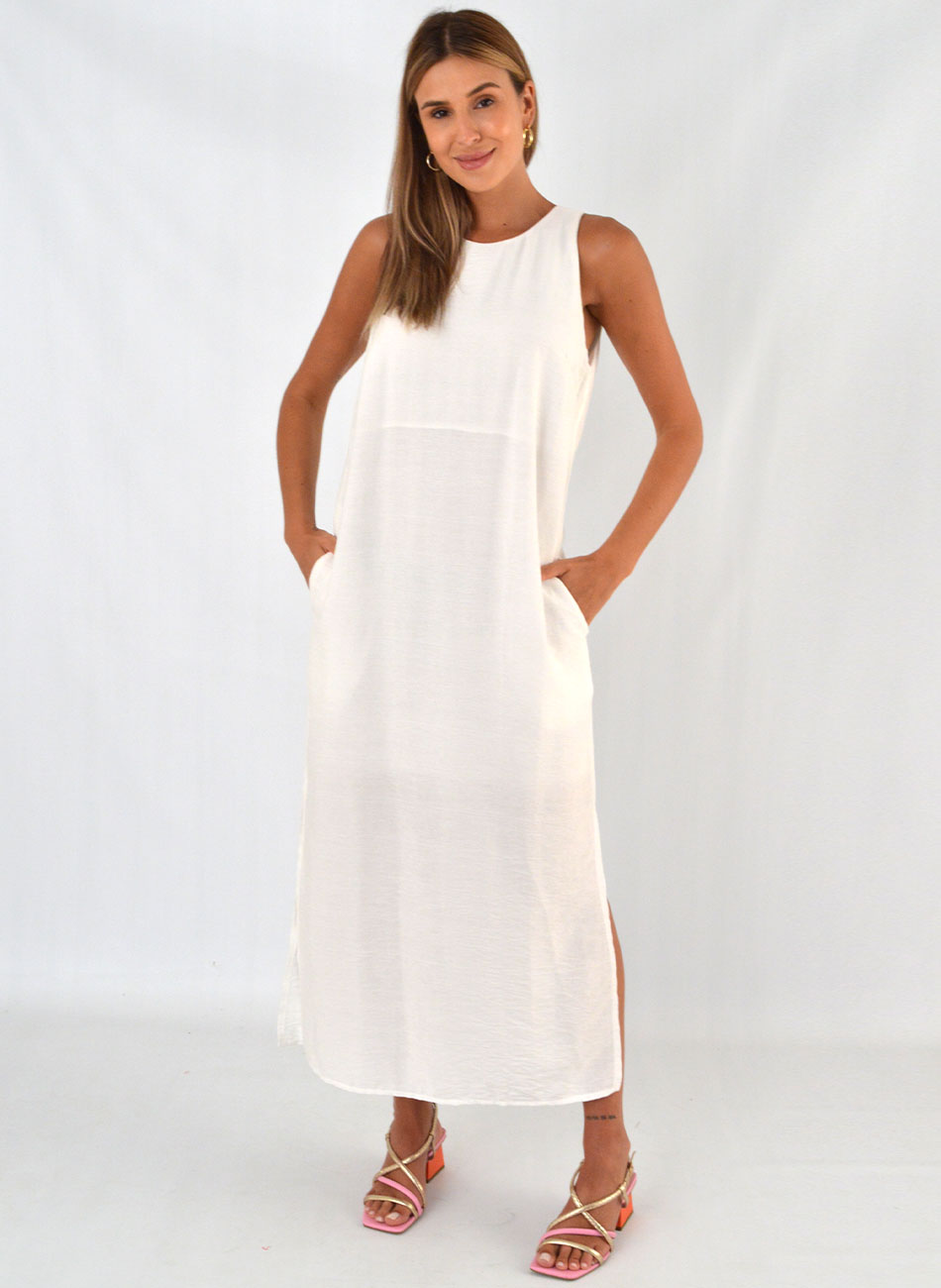 Vestido Viscose Off White Loderro - Foto 1