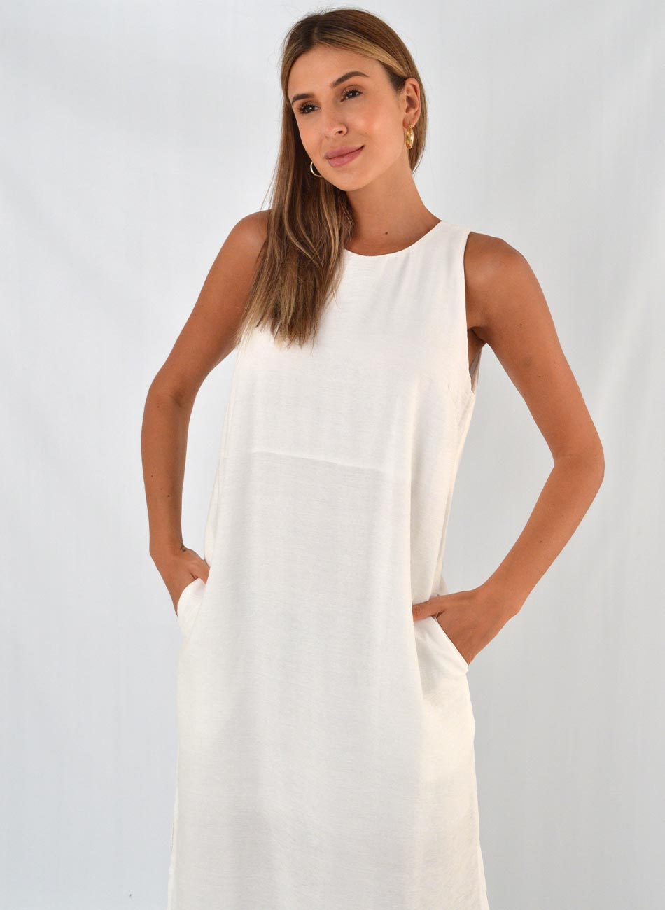 Vestido Viscose Off White Loderro - Foto 2