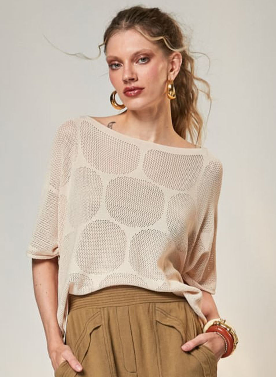 Blusa Tricot Cor Dunas Haes - Foto 1