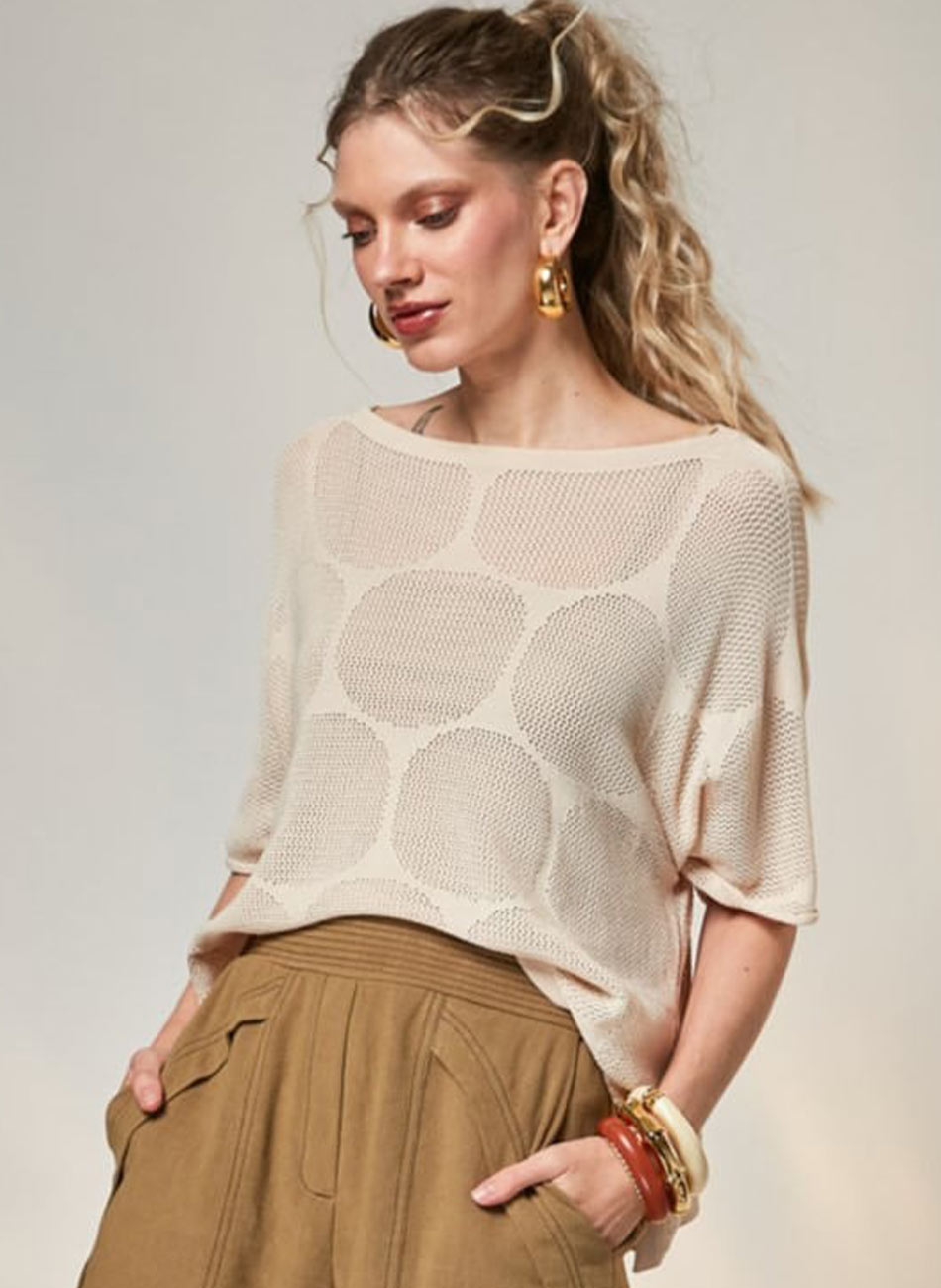 Blusa Tricot Cor Dunas Haes - Foto 2