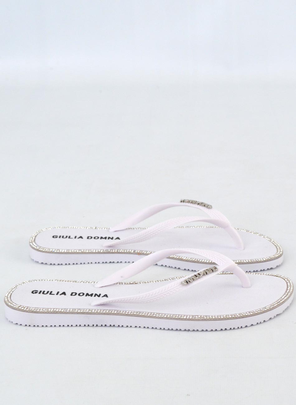 Chinelo Branco com Strass Giulia Domna - Foto 2