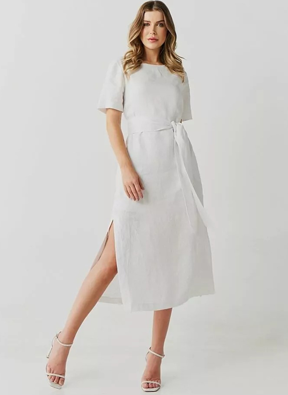 Vestido Branco Midi Linho Innocence  - Foto 1