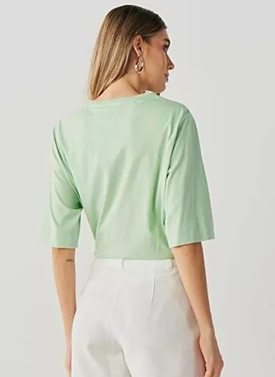 Blusa Malha Algodo Verde Innocence - Foto 2