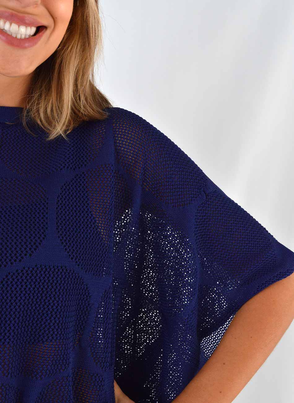 Blusa Tricot Cor Marinho Haes - Foto 2