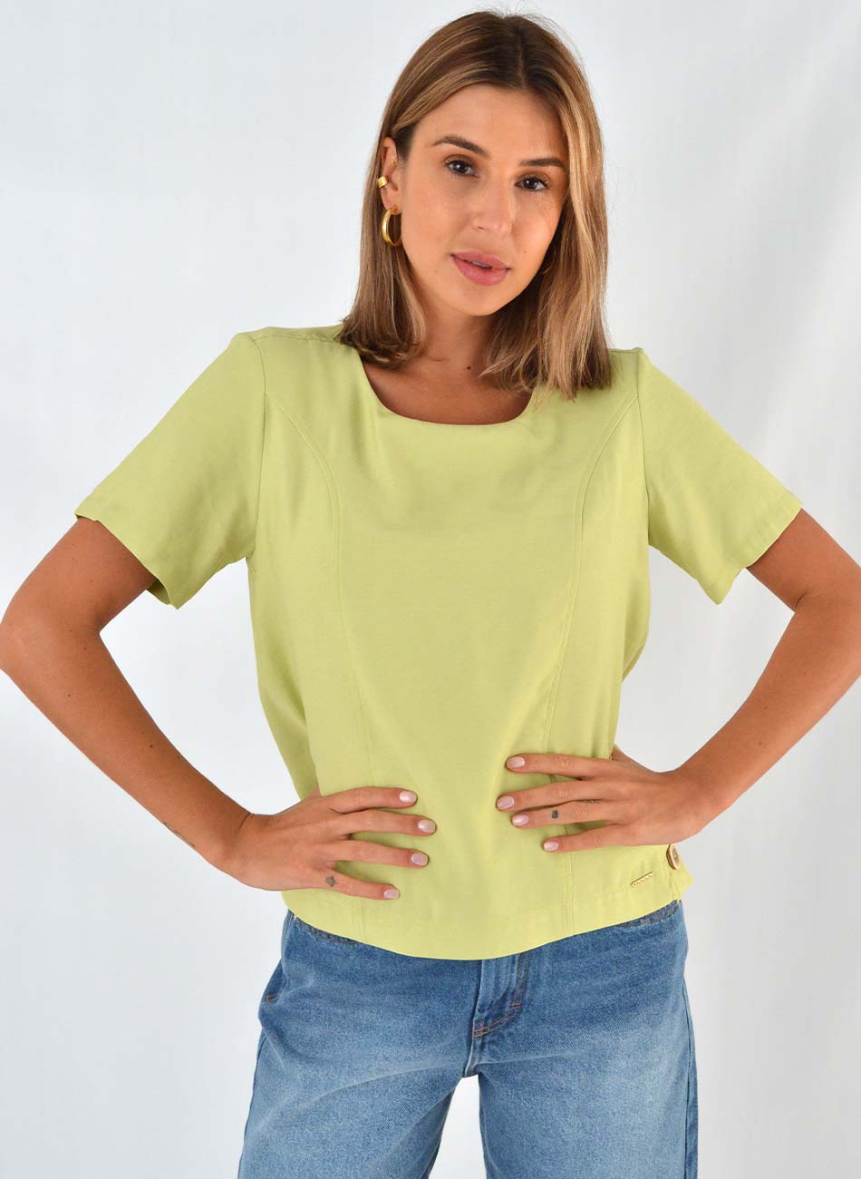 Blusa Alfaiataria Bana Bana Lima - Foto 1