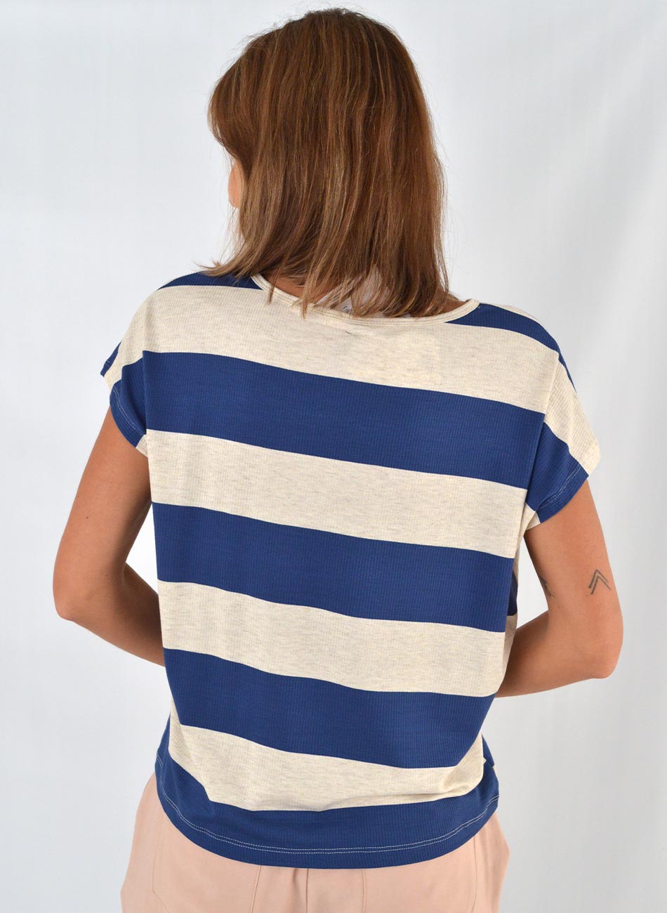 Blusa Fibras Naturais Delamo Azul - Foto 2