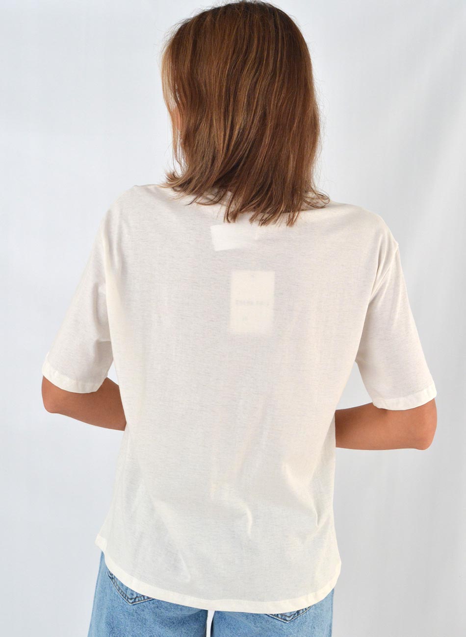 Maxi T-Shirt Em Algodo Cor Off White Aperol - Foto 3