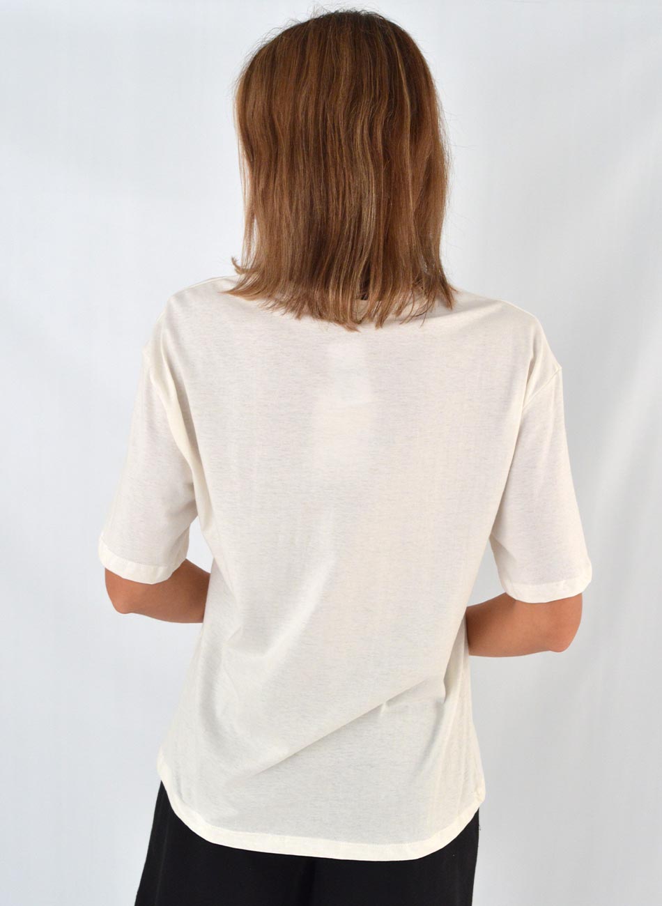 Maxi T-Shirt Em Algodo Cor Off White Copacabana - Foto 2