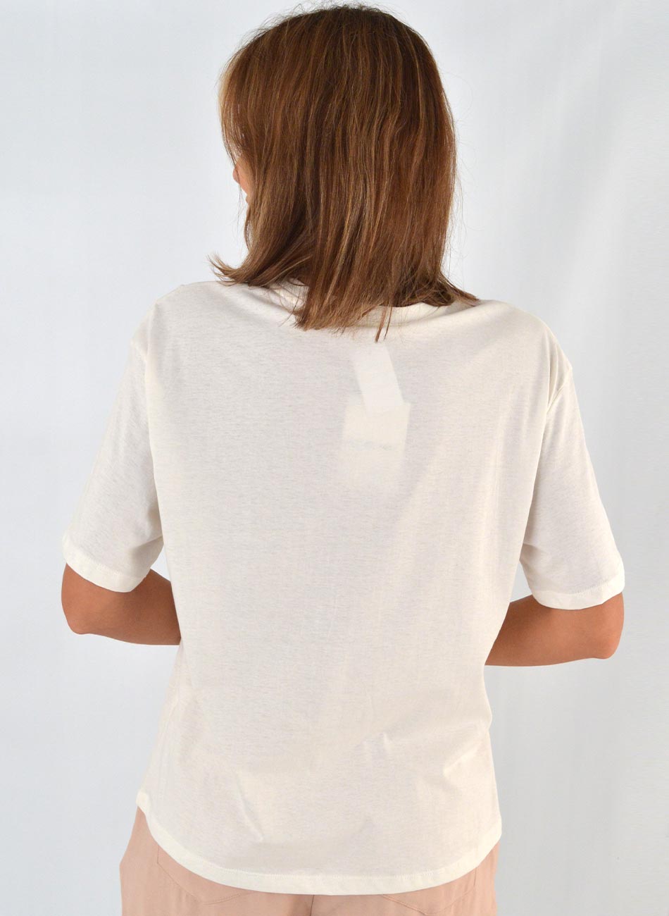 Maxi T-Shirt Em Algodo Cor Off White Buffalo - Foto 3