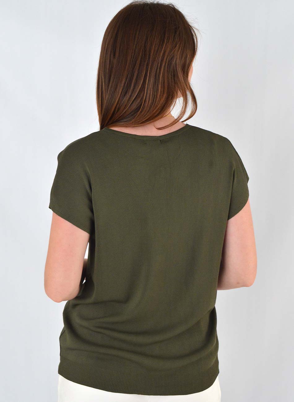 Blusa Regata Fio Gelado Susan Zheng Militar - Foto 3