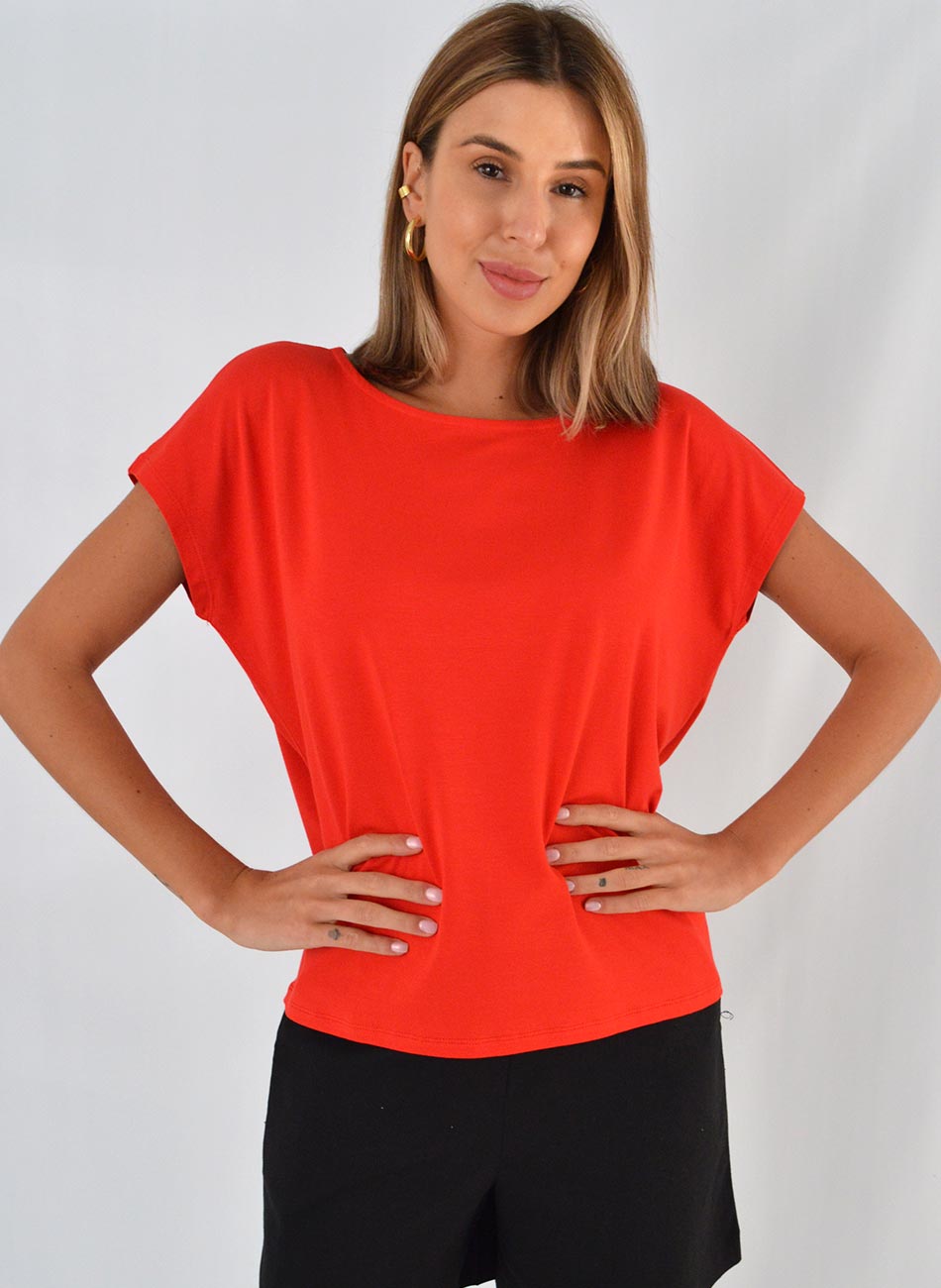 Blusa Viscolycra Vermelha Delamo - Foto 1