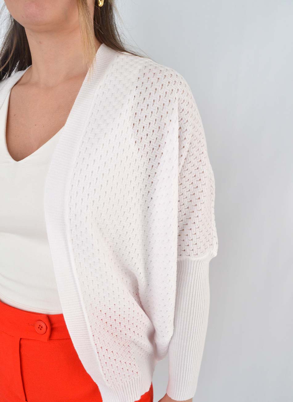 Cardigan Branco Tricot Vero Degli Uffizzi - Foto 2