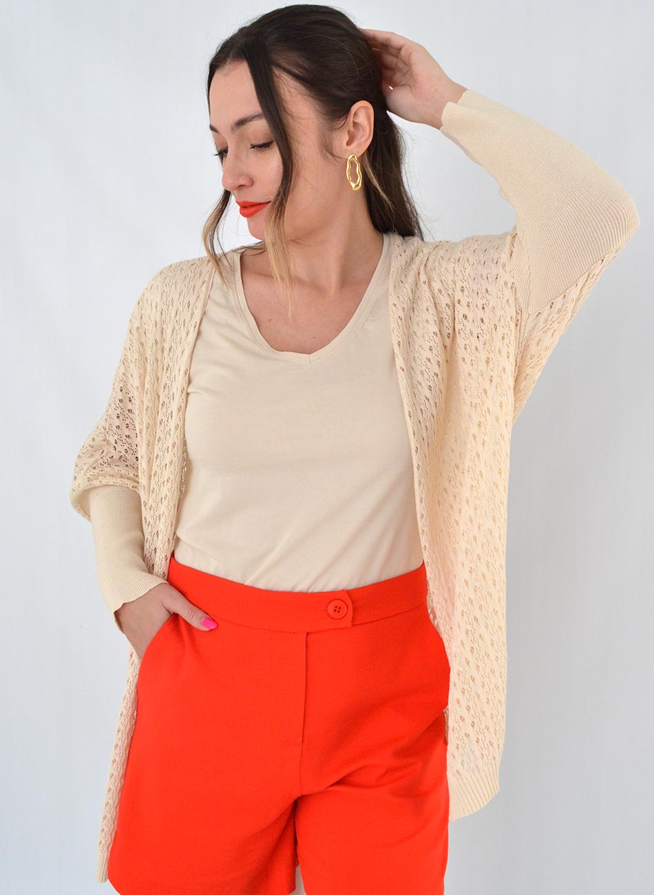 Cardigan Tricot Vero Degli Uffizzi Creme - Foto 1