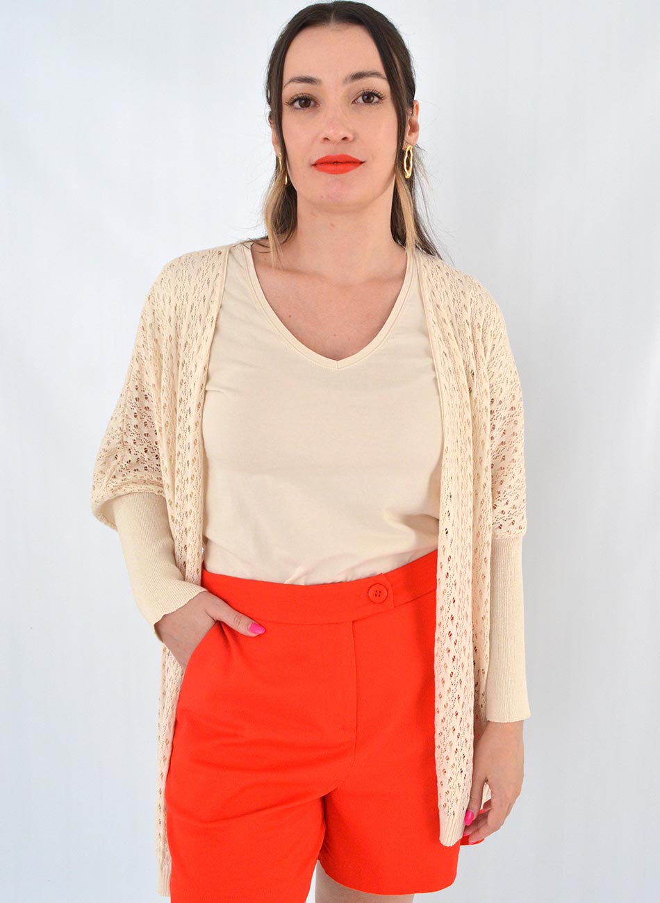 Cardigan Tricot Vero Degli Uffizzi Creme - Foto 3