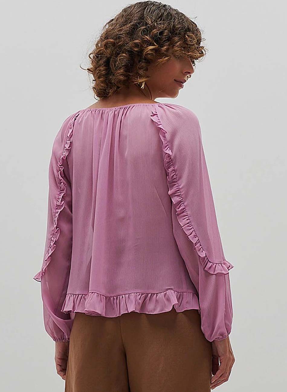 Blusa Babados MX Fashion Violeta - Foto 2