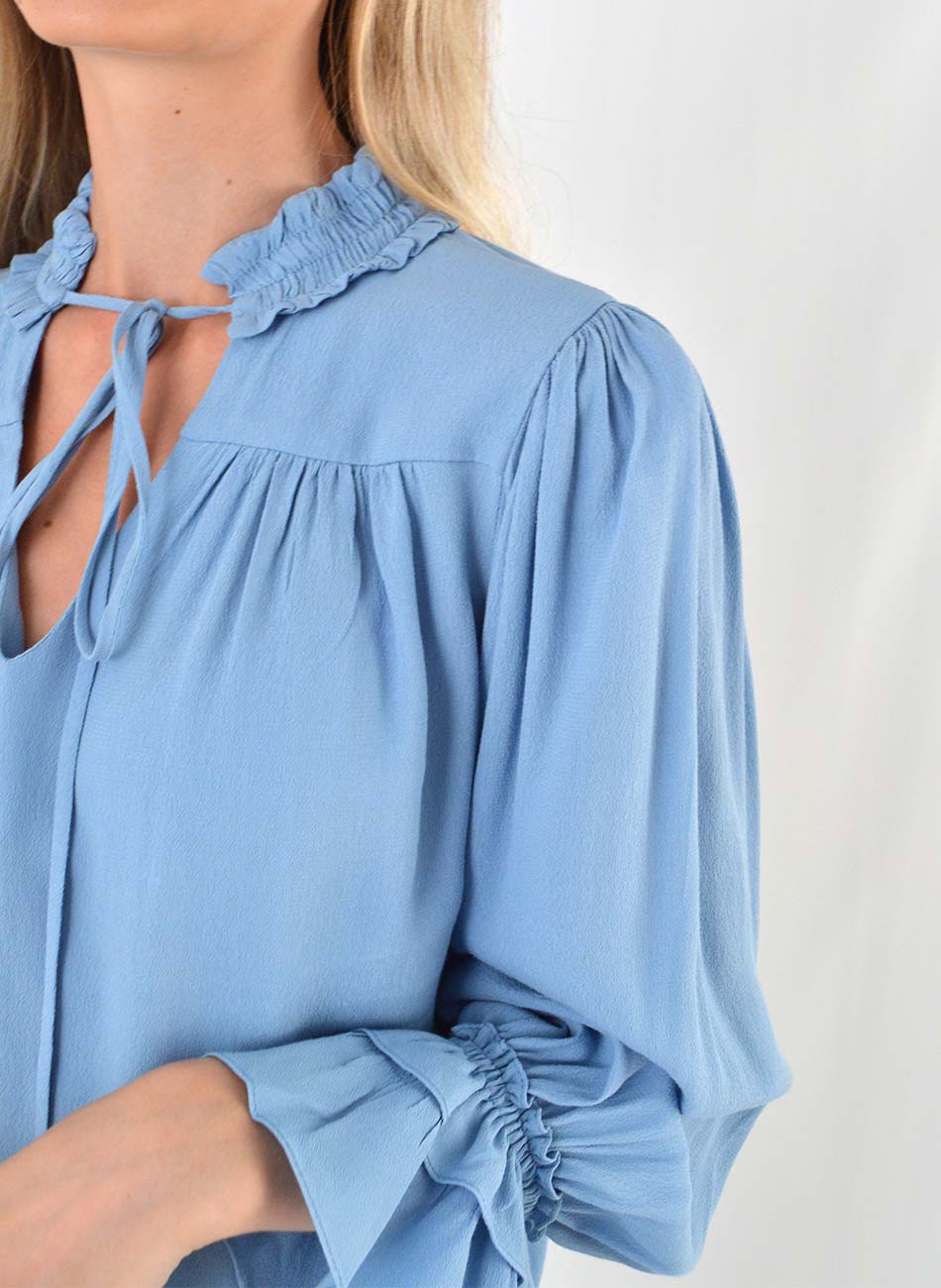 Blusa MX Fashion em Viscose Azul Claro - Foto 2