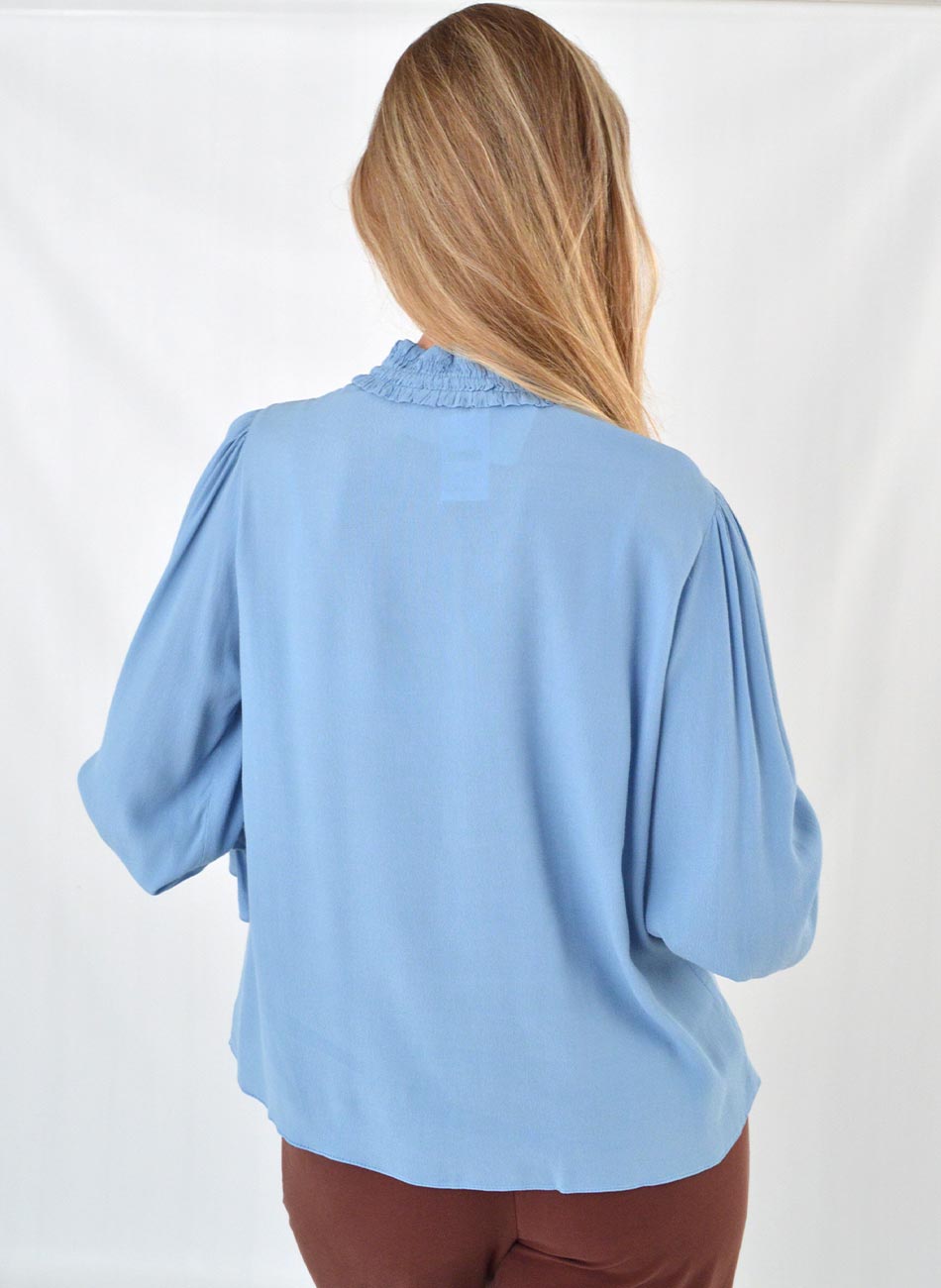 Blusa MX Fashion em Viscose Azul Claro - Foto 3