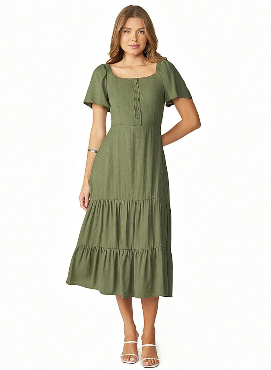 Vestido Midi Trs Marias Verde Milvest  - Foto 3