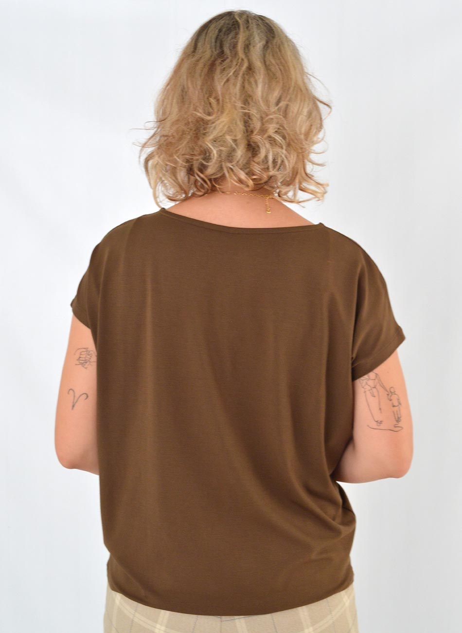 Blusa Cor Marrom Viscolycra Delamo - Foto 3