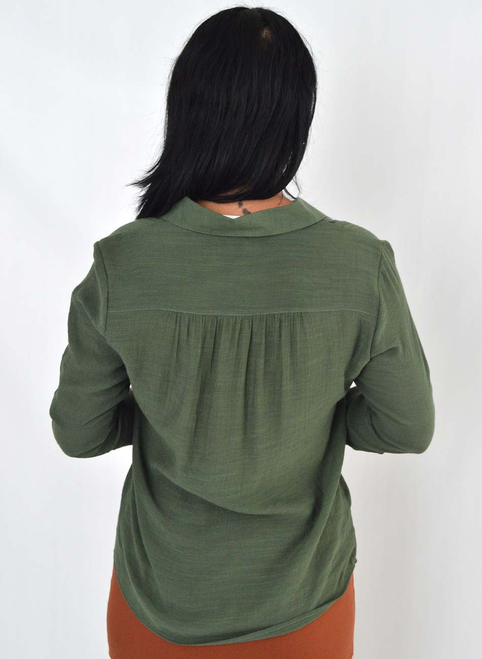 Blusa Viscose Manga 7/8 Verde Floresta Citt - Foto 3