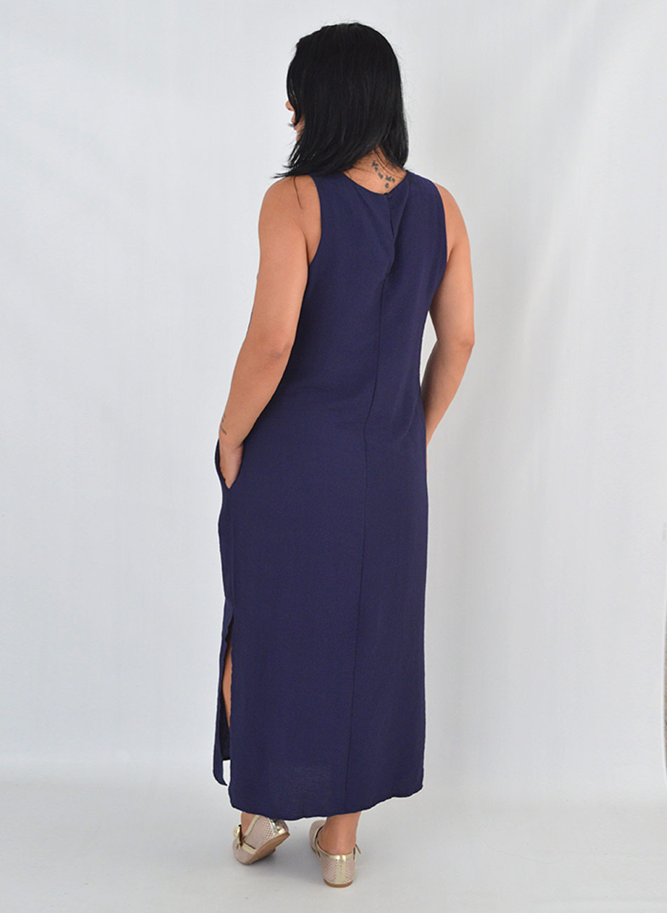 Vestido Viscose Cor Marinho Loderro - Foto 3