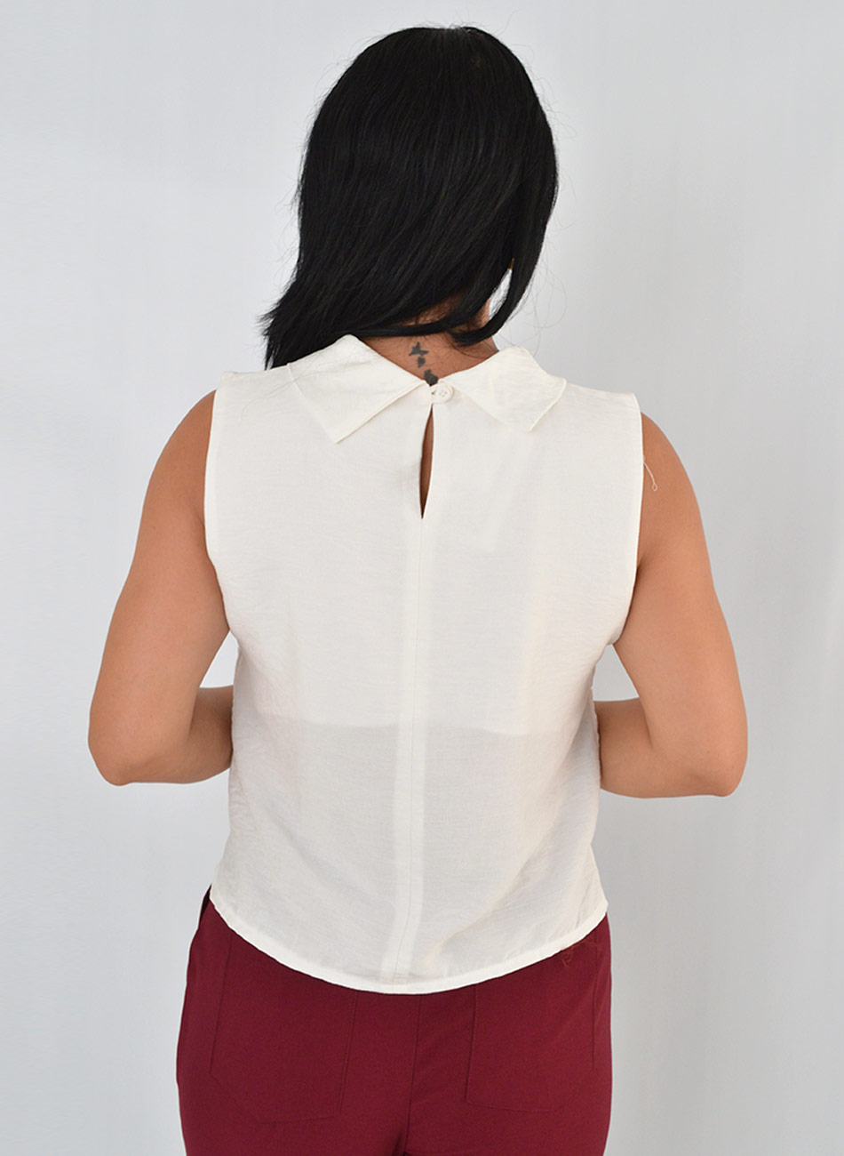 Blusa Regata Off White Gola Loderro - Foto 3