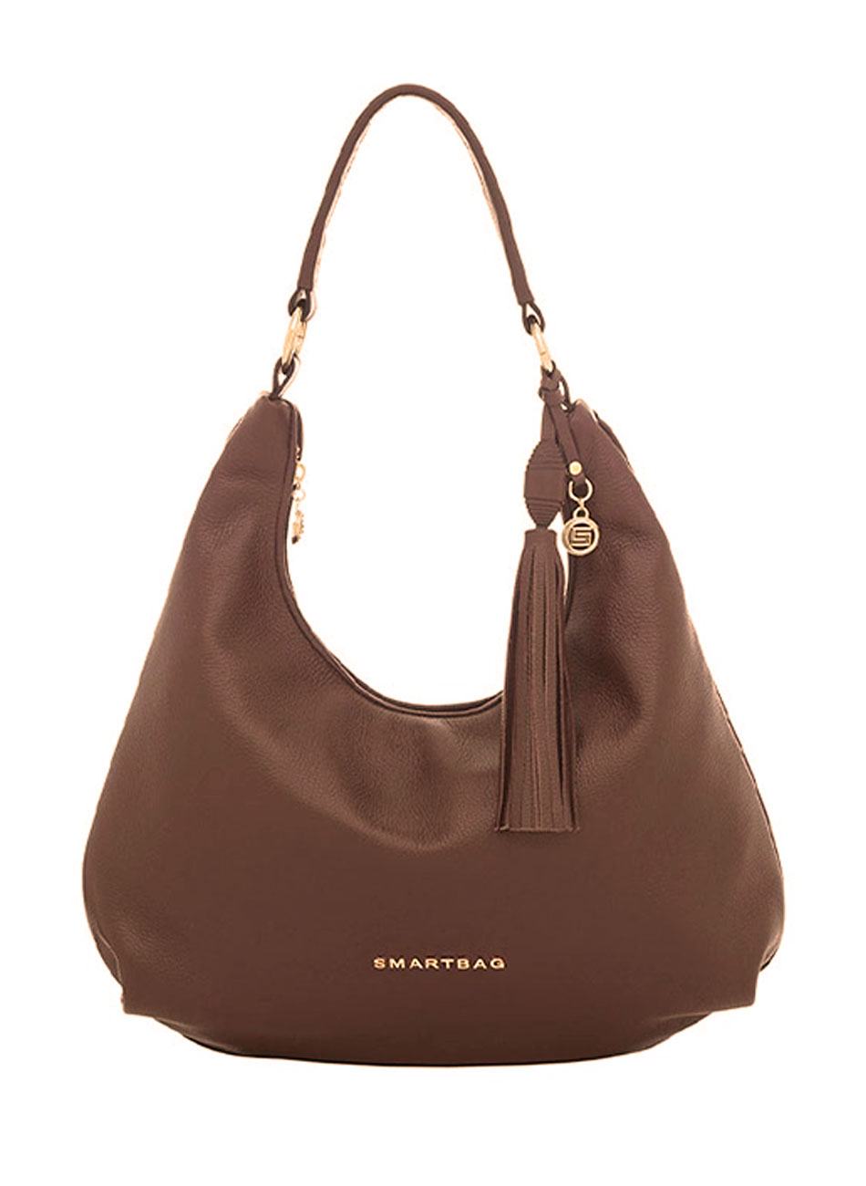 Bolsa Couro Hobo Grande Canela Smartbag - Foto 1