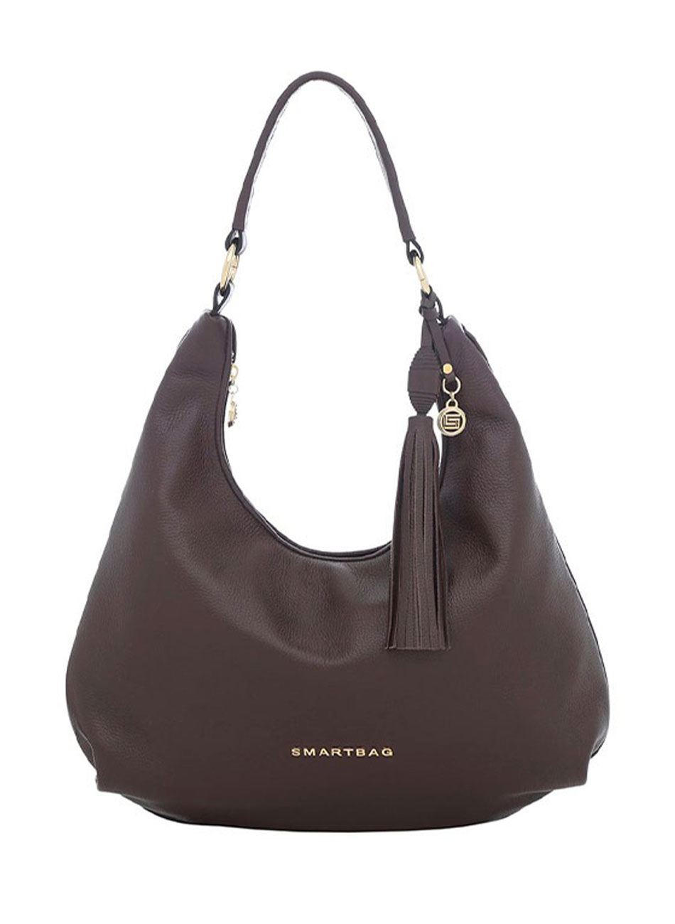 Bolsa Couro Hobo Grande Chocolate Smartbag - Foto 2