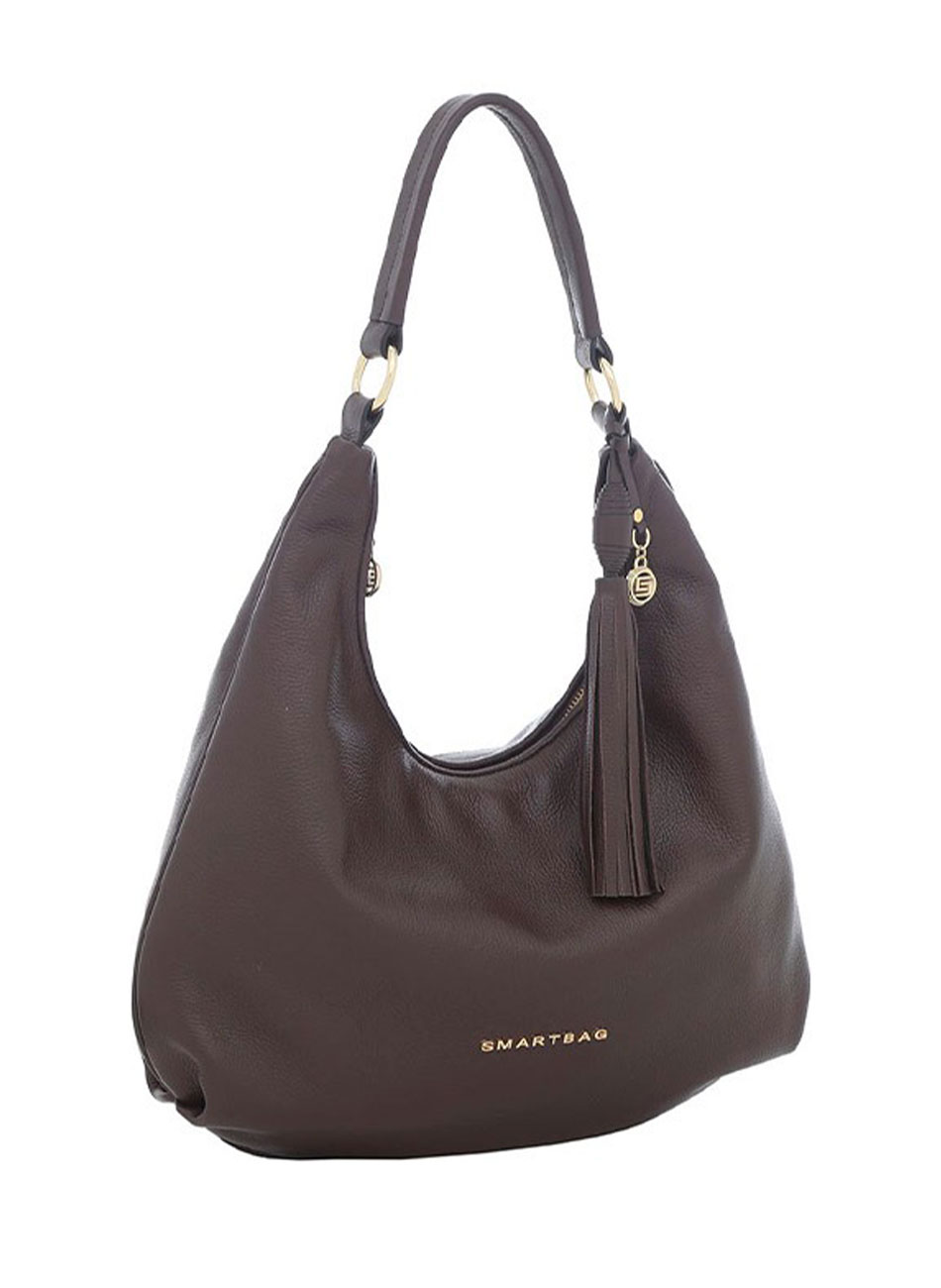 Bolsa Couro Hobo Grande Chocolate Smartbag - Foto 3