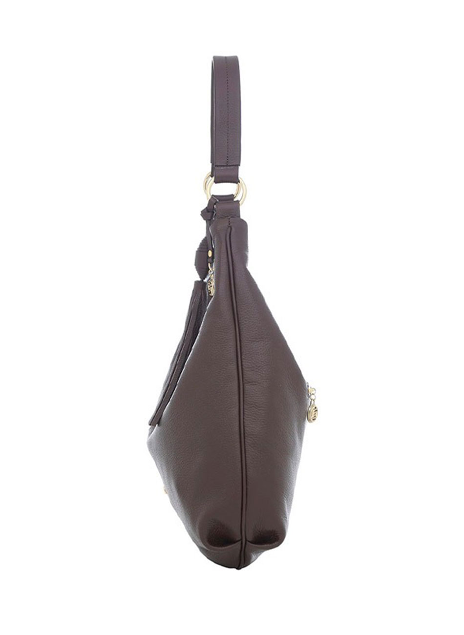 Bolsa Couro Hobo Grande Chocolate Smartbag - Foto 4