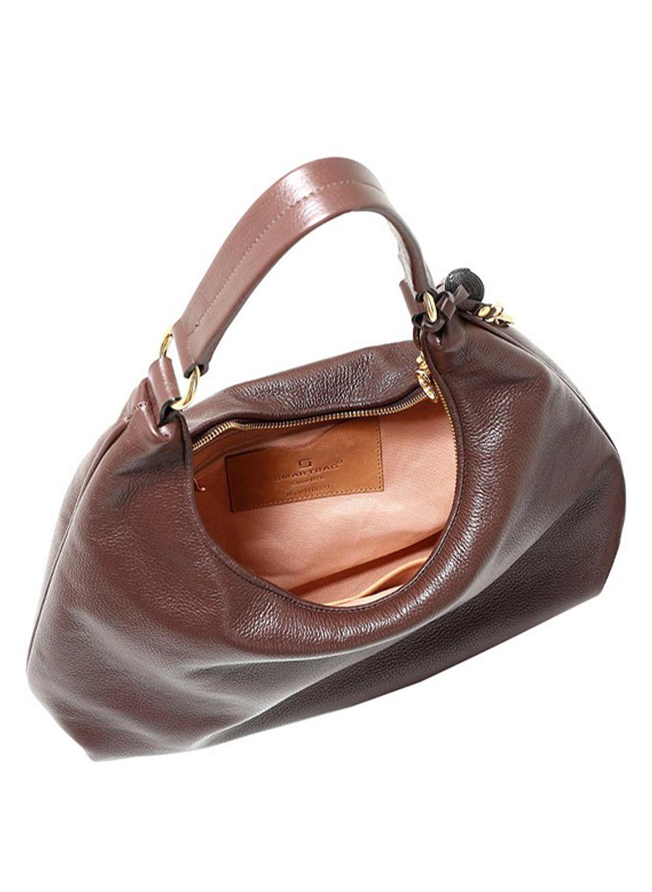 Bolsa Couro Hobo Grande Chocolate Smartbag - Foto 6