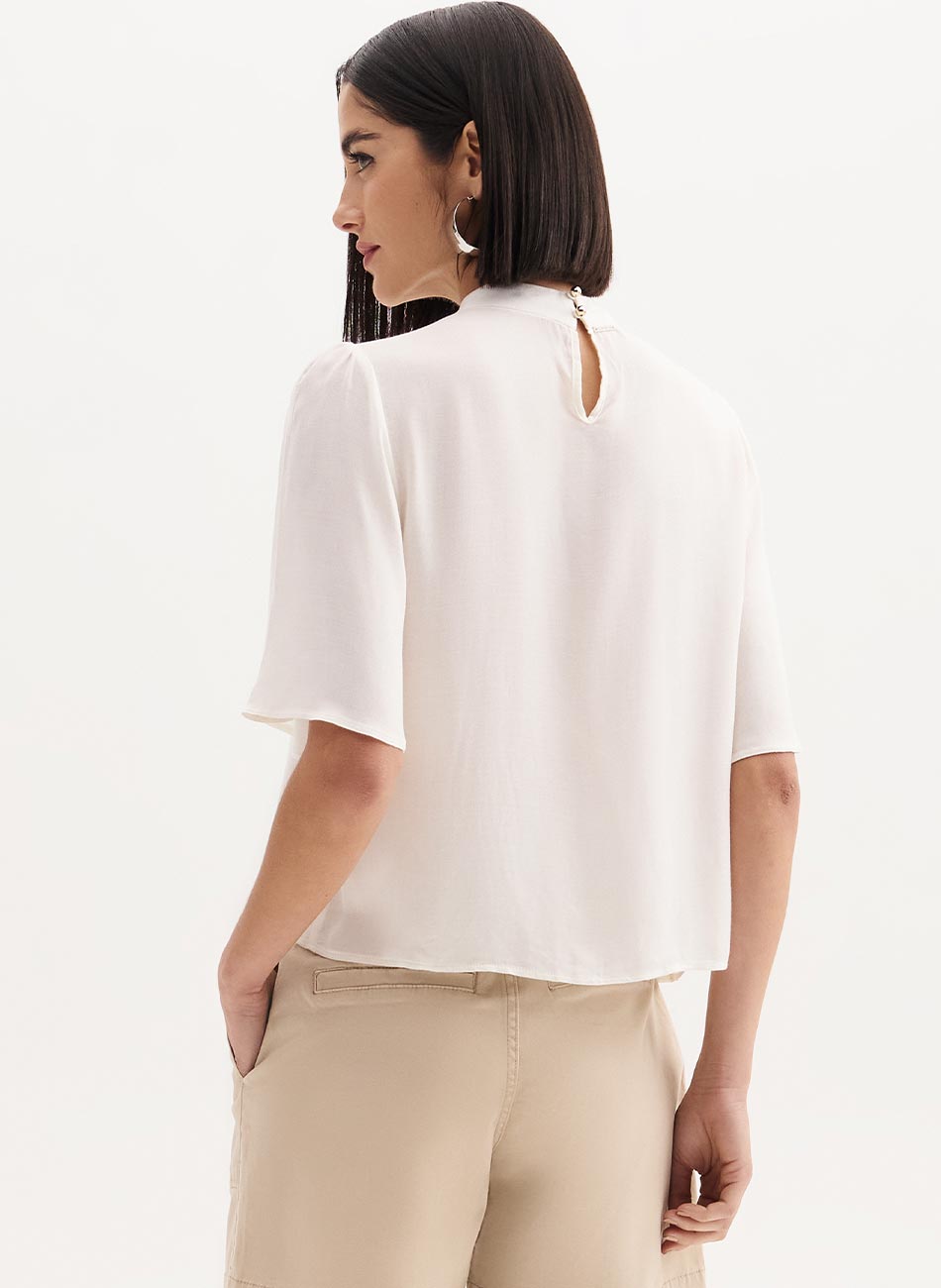 Blusa Off White Flor de Lis - Foto 2