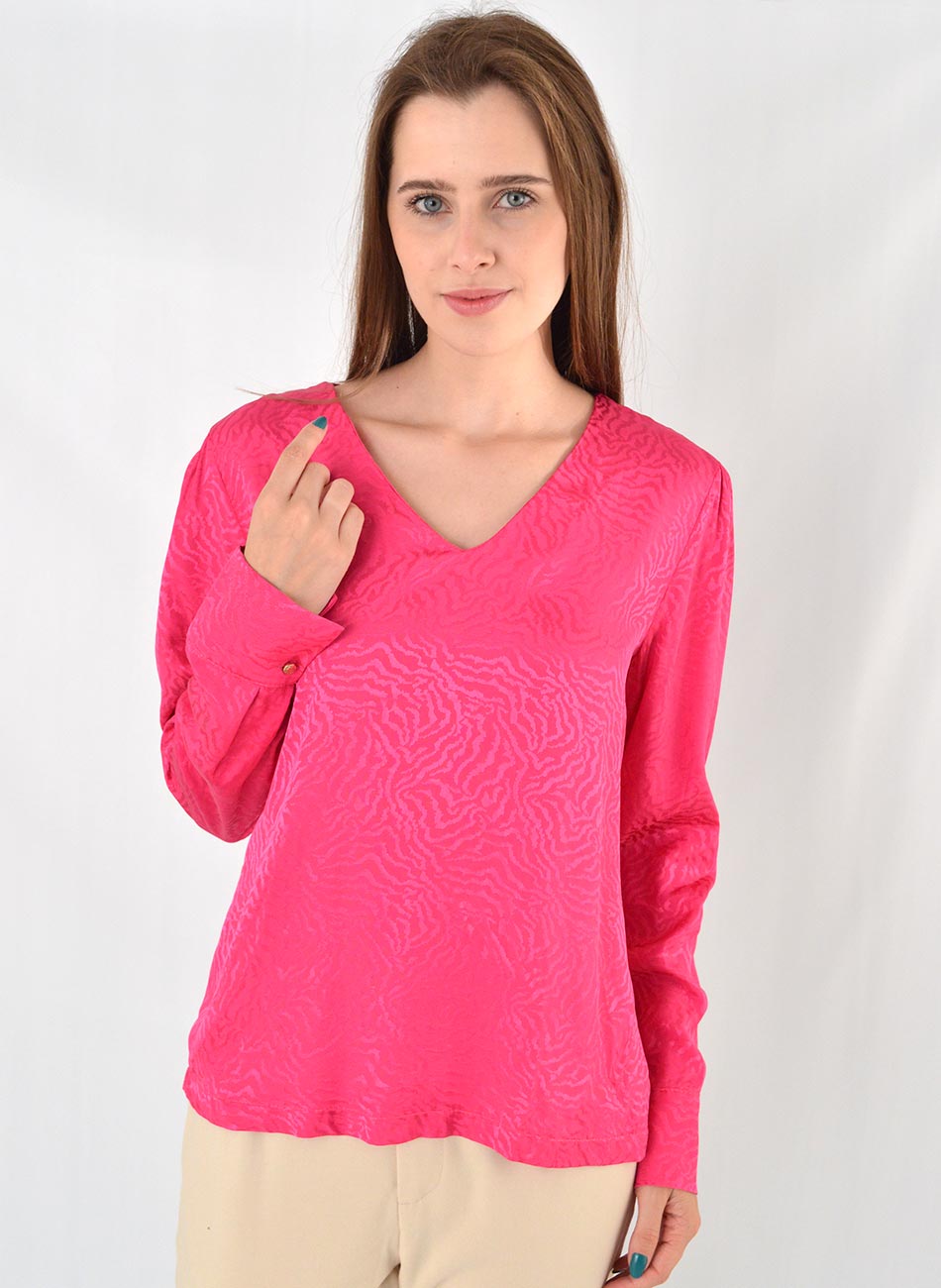 Blusa Manga Longa Pink Flor de Lis - Foto 1