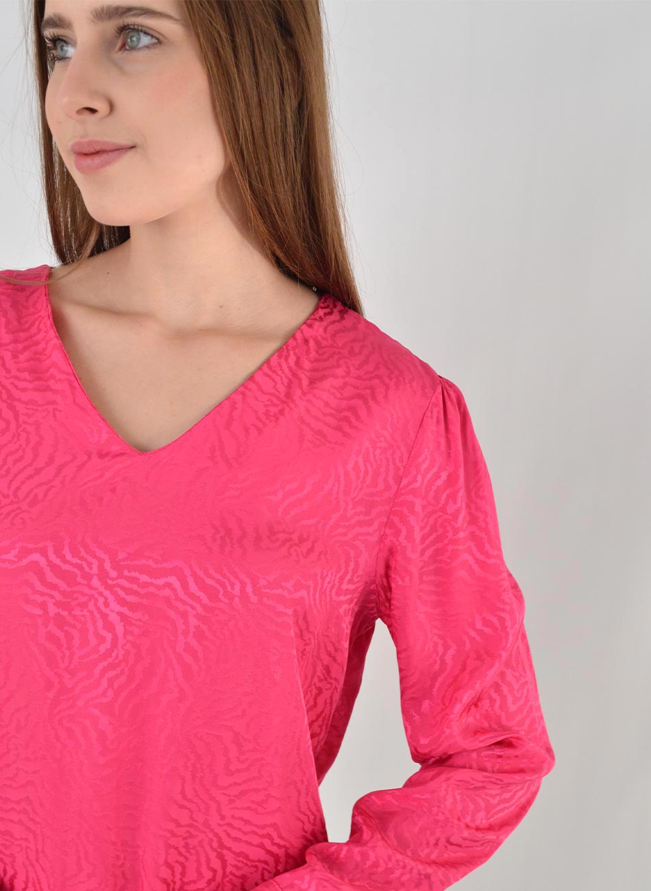 Blusa Manga Longa Pink Flor de Lis - Foto 2